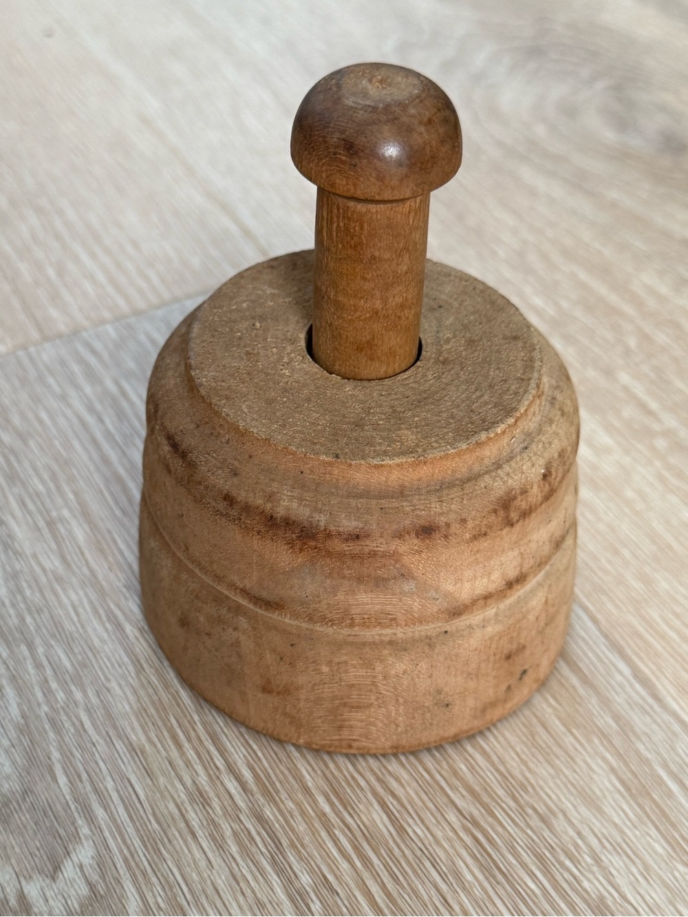 Antique Hand-carved Handcrafted Large Butter Stamp Mold Solid Wood Rare Stunning